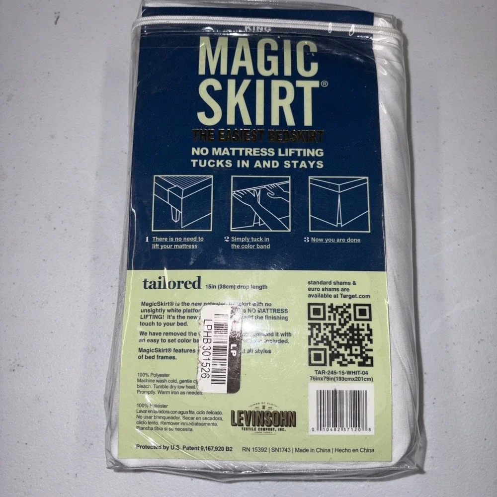 Magic Skirt King Bed Skirt White Tailored 15
